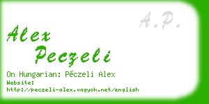 alex peczeli business card